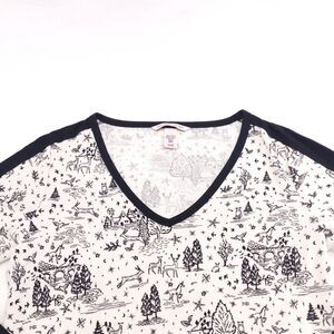 Victorias Secret Long Sleeve V Neck T Shirt Adult Womens Size Small S White